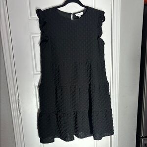 THML Black Textured Sleeveless Dress